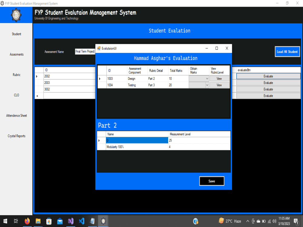 Student Evalutation System